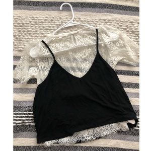 Jersey Tank with Lace Top